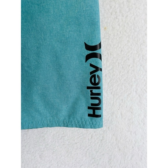 Hurley Swim Trunks Men's Size XL Turquoise Beach Inner Lined Spell Out Logo - Picture 2 of 6